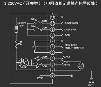 220VAC開關型<a href='http://www.ems-hebei.cn/Product/diefa/diandongdiefa/' target='_blank'>電動<a href='http://www.ems-hebei.cn/Product/diefa/' target='_blank'>蝶閥</a></a>接線圖