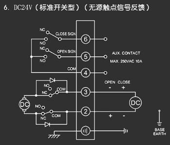 ＤＣ24Ｖ標準開關型<a href='http://www.ems-hebei.cn/Product/diefa/diandongdiefa/' target='_blank'>電動<a href='http://www.ems-hebei.cn/Product/diefa/' target='_blank'>蝶閥</a></a>接線圖